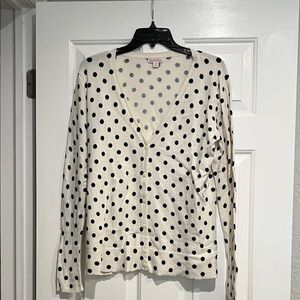 Merona Cream Cardigan with Black Polka Dots